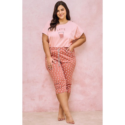 Bawełniana piżama damska Franki 3158, Kolor różowy-wzór, Rozmiar 3XL, Taro ze sklepu Intymna w kategorii Piżamy damskie - zdjęcie 170535122