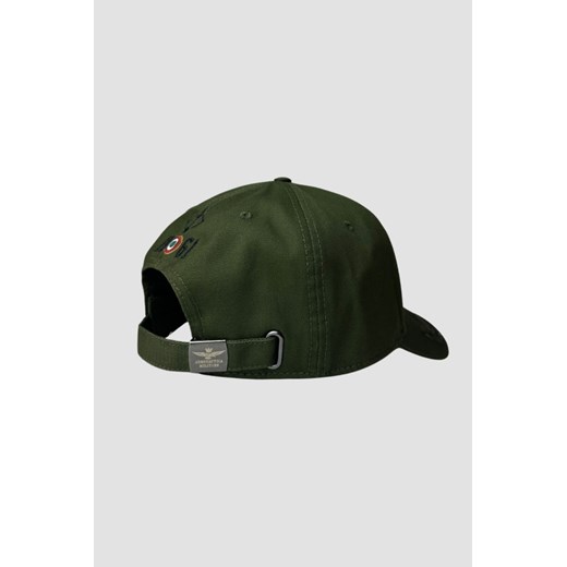 AERONAUTICA MILITARE Zielona czapka z haftowanym logo Aeronautica Militare promocyjna cena outfit.pl