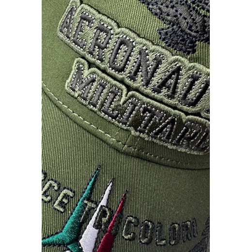 AERONAUTICA MILITARE Zielona czapka z haftowanym logo Aeronautica Militare wyprzedaż outfit.pl