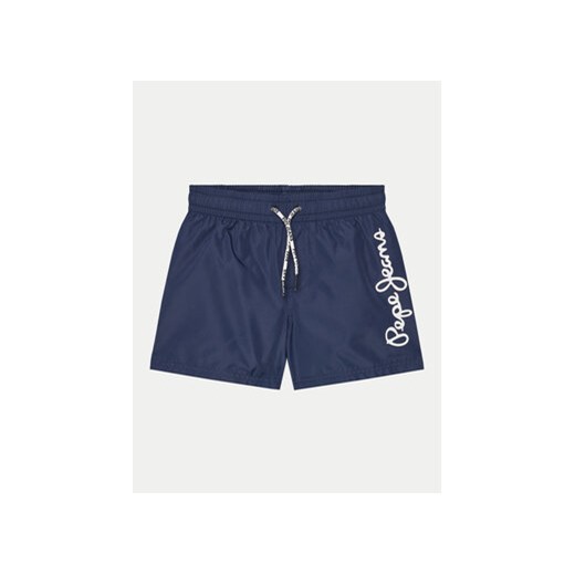 Pepe Jeans Szorty kąpielowe Logo Swimshort PBB10329 Granatowy Regular Fit ze sklepu MODIVO w kategorii Kąpielówki chłopięce - zdjęcie 170543861