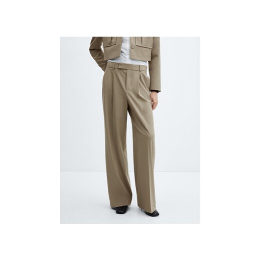 Mango Spodnie materiałowe Dakota 67064073 Beżowy Wide Leg ze sklepu MODIVO w kategorii Spodnie damskie - zdjęcie 170543893