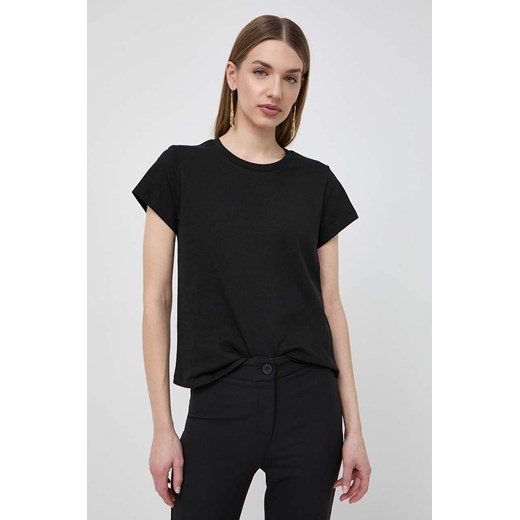 Twinset t-shirt bawełniany damski kolor czarny ze sklepu ANSWEAR.com w kategorii Bluzki damskie - zdjęcie 170545011