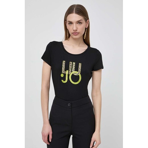 Liu Jo t-shirt damski kolor czarny ze sklepu ANSWEAR.com w kategorii Bluzki damskie - zdjęcie 170545030