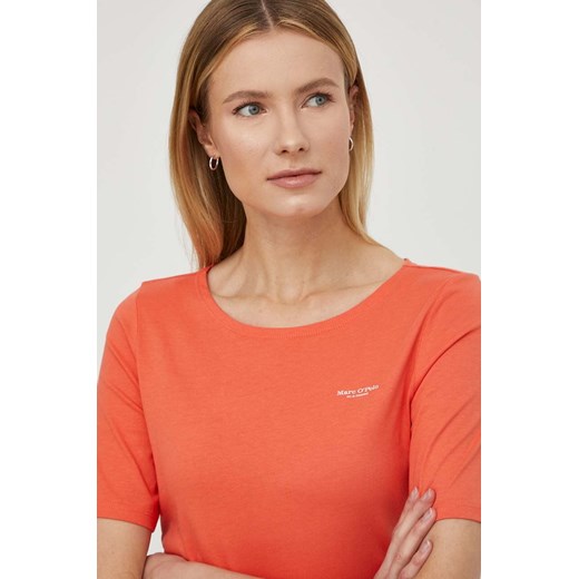 Marc O&apos;Polo t-shirt bawełniany damski kolor pomarańczowy ze sklepu ANSWEAR.com w kategorii Bluzki damskie - zdjęcie 170545053