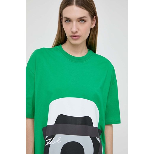 Karl Lagerfeld t-shirt bawełniany x Darcel Disappoints damski kolor zielony ze sklepu ANSWEAR.com w kategorii Bluzki damskie - zdjęcie 170545172