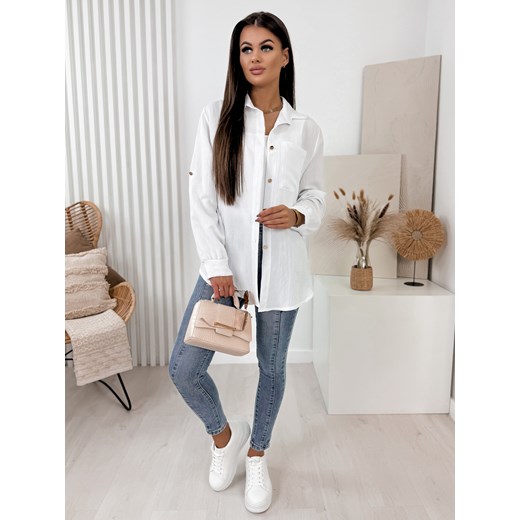 koszula jacqueline biała one size ze sklepu UBRA w kategorii Koszule damskie - zdjęcie 170546753