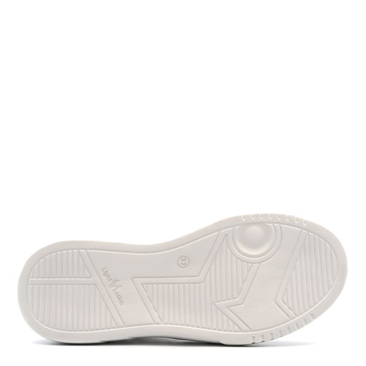 Buty sportowe damskie Neścior na platformie białe sznurowane 