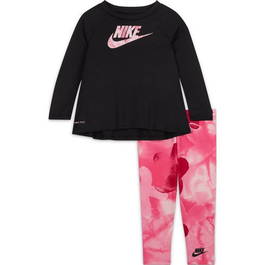 Dwuczęściowy zestaw dla niemowląt Dri-FIT Nike Sci-Dye Dri-FIT Leggings Set - Różowy ze sklepu Nike poland w kategorii Komplety dziewczęce - zdjęcie 170550164