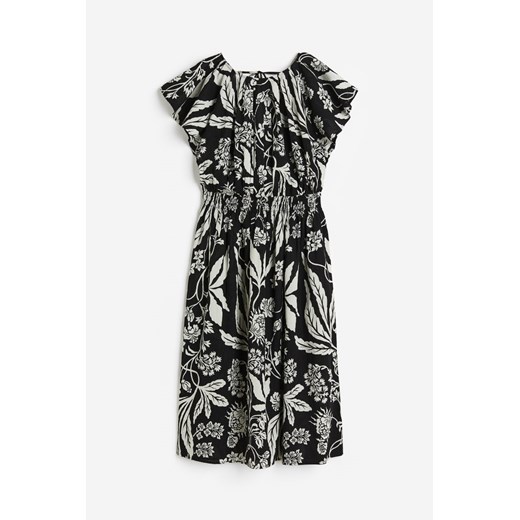 H & M - Kreszowana sukienka bawełniana - Czarny H & M M H&M