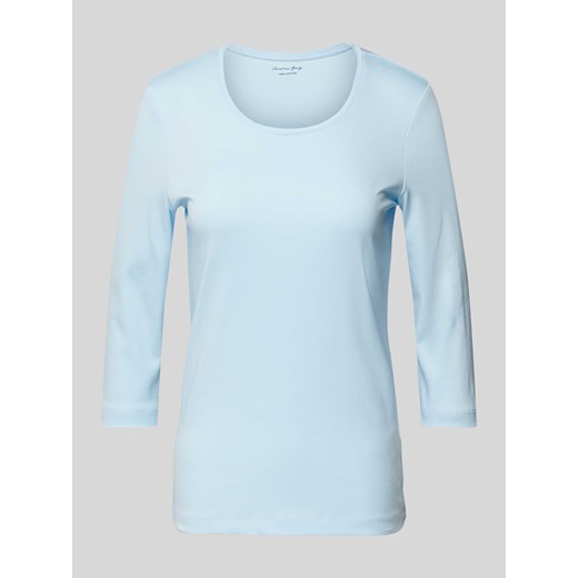 T-shirt z rękawami o długości 3/4 w jednolitym kolorze ze sklepu Peek&Cloppenburg  w kategorii Bluzki damskie - zdjęcie 170551294
