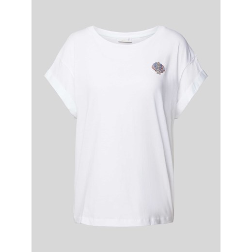 T-shirt z obszyciem z kamieni stras ze sklepu Peek&Cloppenburg  w kategorii Bluzki damskie - zdjęcie 170551563