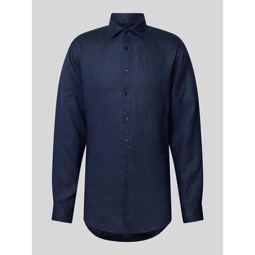 Koszula lniana o kroju regular fit z kołnierzykiem typu kent ze sklepu Peek&Cloppenburg  w kategorii Koszule męskie - zdjęcie 170551814