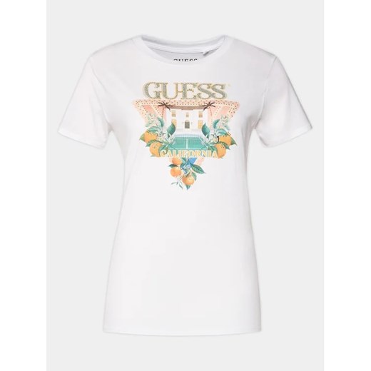 Guess T-Shirt Mansion Log W4GI53 K9SN1 Biały Regular Fit Guess XL MODIVO