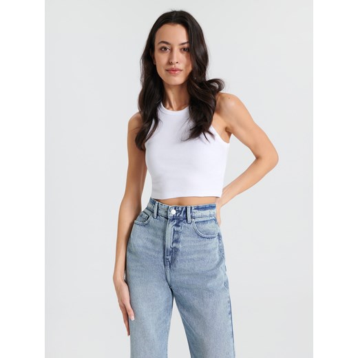 Sinsay - Jeansy wide leg high waist - niebieski Sinsay 34 Sinsay