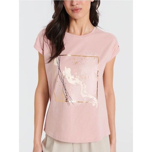 Sinsay - Koszulka z nadrukiem - różowy ze sklepu Sinsay w kategorii Bluzki damskie - zdjęcie 170555803