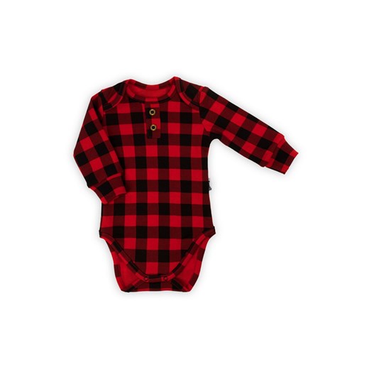 Body bawełniane niemowlęce długi rękaw w kratkę czarne ze sklepu 5.10.15 w kategorii Body niemowlęce - zdjęcie 170556173