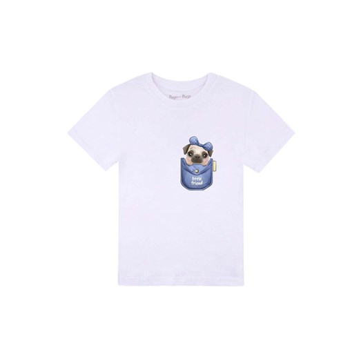 Biały t-shirt dla dziewczynyki z bawełny Tup Tup z pieskiem ze sklepu 5.10.15 w kategorii Bluzki dziewczęce - zdjęcie 170556222