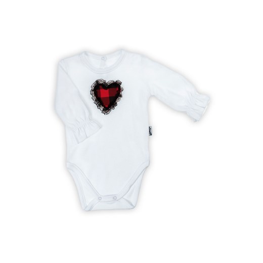 Body niemowlęce bawełniane z długim rękawem z sercem ze sklepu 5.10.15 w kategorii Body niemowlęce - zdjęcie 170556231