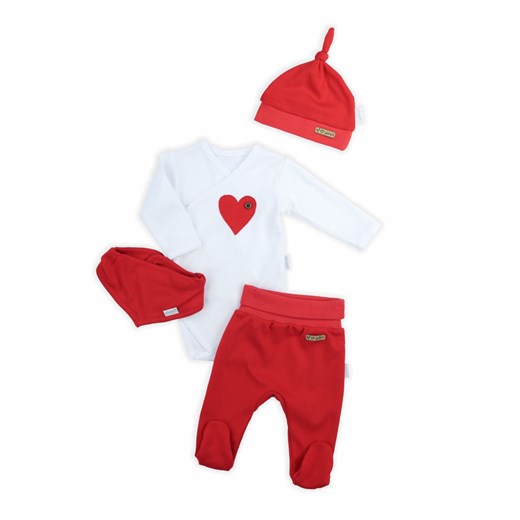 Komplet  niemowlęcy body, półśpiochy + czapka i apaszka biały ze sklepu 5.10.15 w kategorii Komplety niemowlęce - zdjęcie 170556320