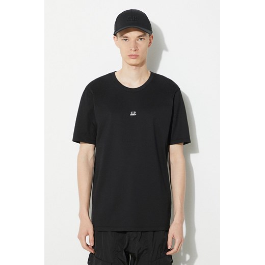 C.P. Company t-shirt bawełniany Mercerized Jersey Logo męski kolor czarny z nadrukiem 16CMTS088A006374G ze sklepu PRM w kategorii T-shirty męskie - zdjęcie 170560424