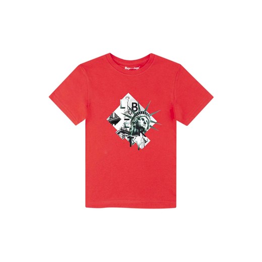 Czerwony t-shirt dla chłopca z bawełny Tup Tup Statua Wolności ze sklepu 5.10.15 w kategorii T-shirty chłopięce - zdjęcie 170564121