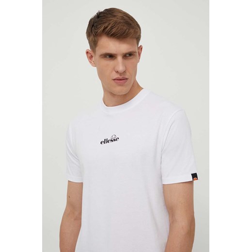 Ellesse t-shirt bawełniany Ollio Tee męski kolor biały z nadrukiem SHP16463 ze sklepu ANSWEAR.com w kategorii T-shirty męskie - zdjęcie 170567411