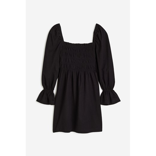 H & M - Dżersejowa sukienka z elastycznym marszczeniem - Czarny H & M XS H&M