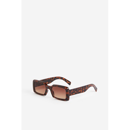 H & M - Prostokątne okulary przeciwsłoneczne - Beżowy H & M One Size H&M