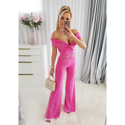 Kombinezon damski Elegance Różowy ze sklepu Iwette Fashion w kategorii Kombinezony damskie - zdjęcie 170572414