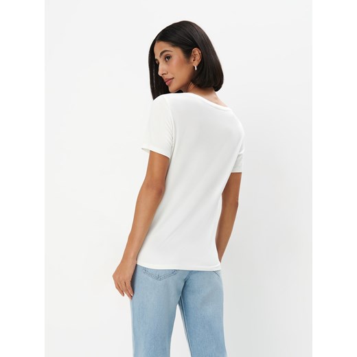 Mohito - T-shirt z ozdobnymi elementami - biały Mohito S Mohito