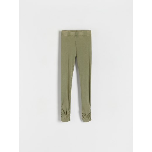 Reserved - Legginsy z efektem sprania - zielony ze sklepu Reserved w kategorii Spodnie dziewczęce - zdjęcie 170573291