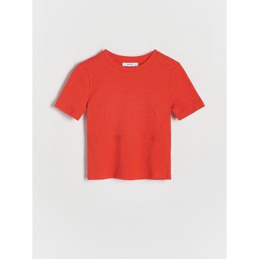 Reserved - Bawełniany t-shirt - czerwony ze sklepu Reserved w kategorii Bluzki dziewczęce - zdjęcie 170573382