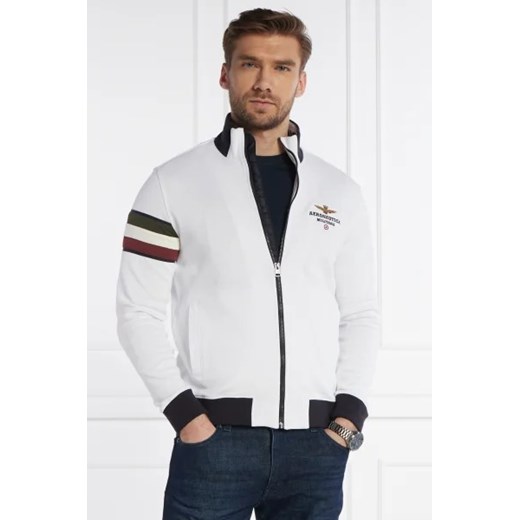 Bluza męska biała Aeronautica Militare w stylu młodzieżowym