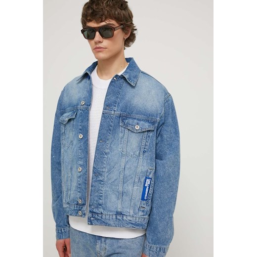 Karl Lagerfeld Jeans kurtka jeansowa męska kolor niebieski przejściowa oversize XL ANSWEAR.com