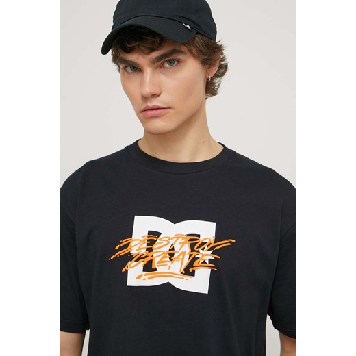 DC t-shirt bawełniany męski kolor czarny z nadrukiem M ANSWEAR.com