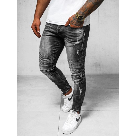 Spodnie jeansowe męskie czarne OZONEE NB/MP007NZ ze sklepu ozonee.pl w kategorii Jeansy męskie - zdjęcie 170580242