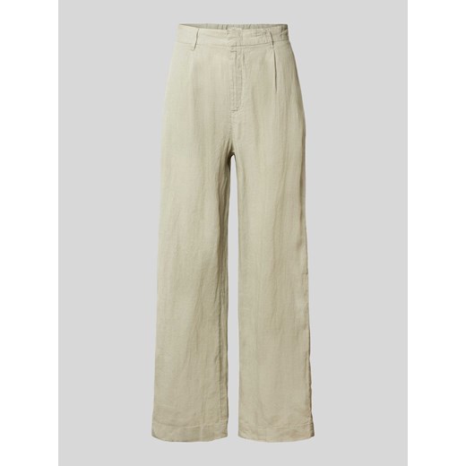 Spodnie z lnu w jednolitym kolorze Gina Tricot L Peek&Cloppenburg 