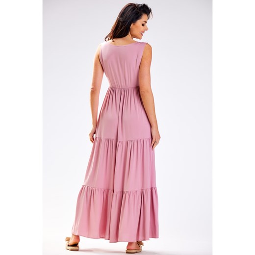 Sukienka AWAMA z dekoltem w serek elegancka 