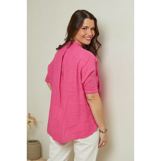 Curvy Lady Lniana koszulka w kolorze różowym Curvy Lady 48/50 wyprzedaż Limango Polska