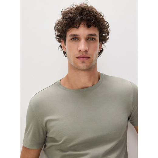 Reserved - T-shirt slim fit - jasnozielony ze sklepu Reserved w kategorii T-shirty męskie - zdjęcie 170587951
