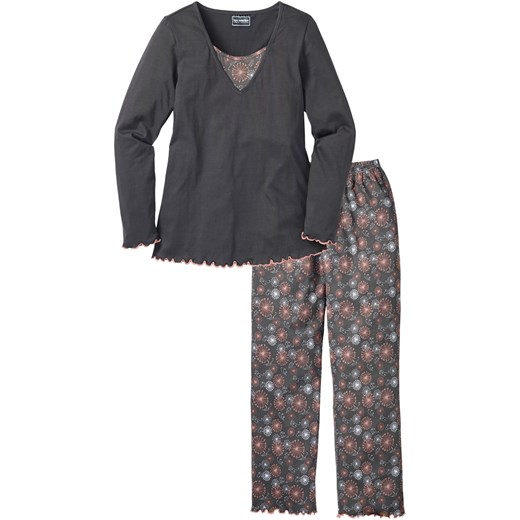 Piżama z bawełny organicznej ze sklepu bonprix w kategorii Piżamy damskie - zdjęcie 170589192