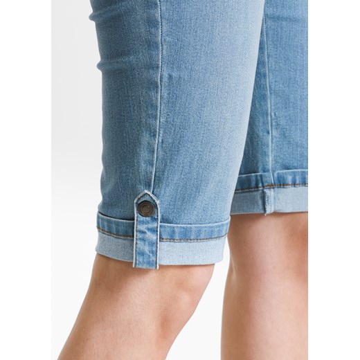 Bermudy dżinsowe z gumką w talii 40 bonprix