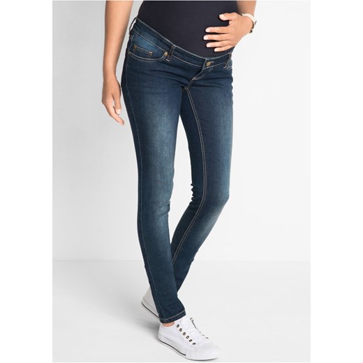 Dżinsy ciążowe Skinny Fit ze sklepu bonprix w kategorii Spodnie ciążowe - zdjęcie 170589550