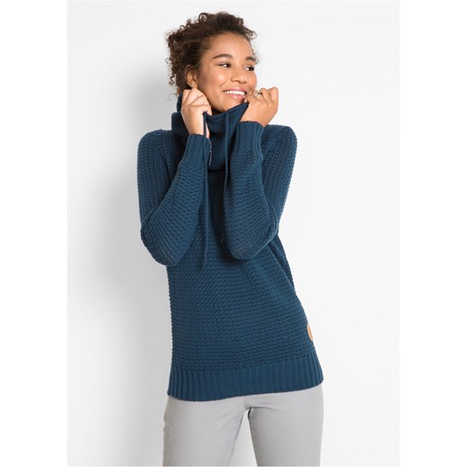 Sweter z golfem z troczkami ze sklepu bonprix w kategorii Swetry damskie - zdjęcie 170590514