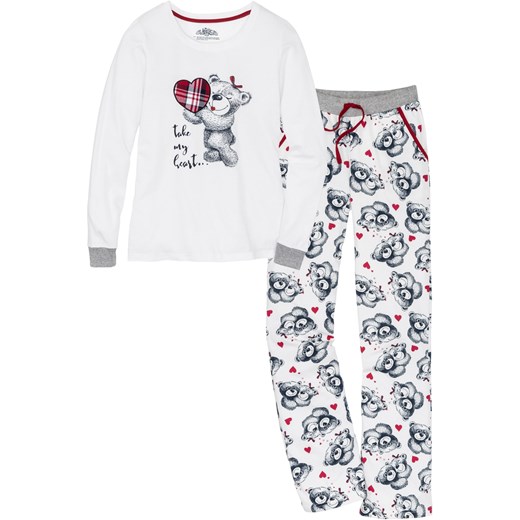 Piżama z aplikacją z flaneli ze sklepu bonprix w kategorii Piżamy damskie - zdjęcie 170590543