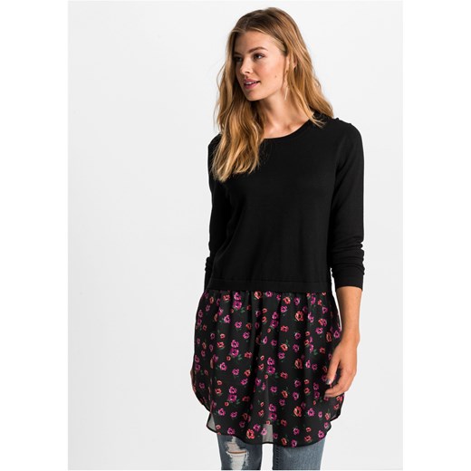 Sweter z wstawką w optyce spódnicy ze sklepu bonprix w kategorii Sukienki - zdjęcie 170591841