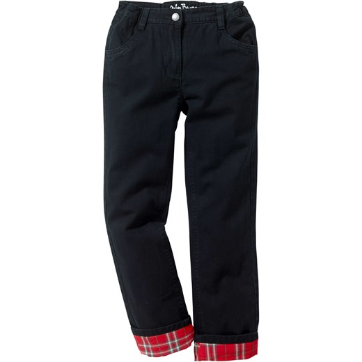 Spodnie dziewczęce z ciepłą flanelową podszewką ze sklepu bonprix w kategorii Spodnie dziewczęce - zdjęcie 170591931