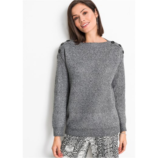 Sweter oversize z guzikami ze sklepu bonprix w kategorii Swetry damskie - zdjęcie 170592401