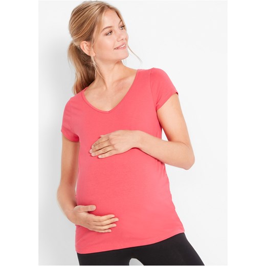 Shirt ciążowy basic (2 szt.), bawełna organiczna ze sklepu bonprix w kategorii Bluzki ciążowe - zdjęcie 170593492