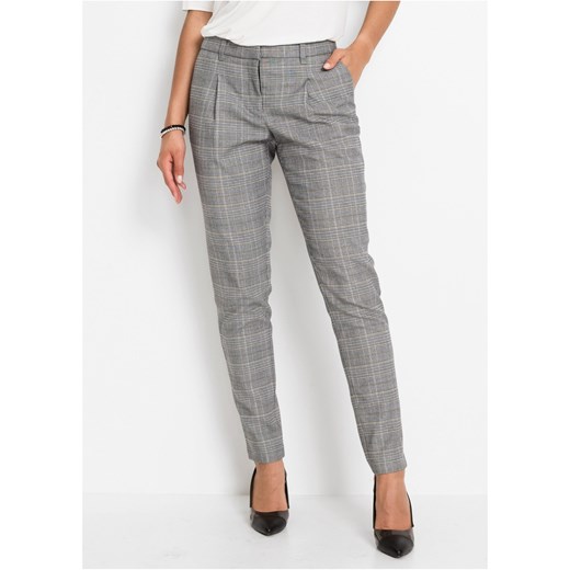 Spodnie biznesowe w kratę ze sklepu bonprix w kategorii Spodnie damskie - zdjęcie 170593654